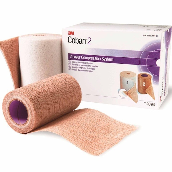3M Coban Layer Compression Bandage System, 2-9/10 Yardx4 In./4 In.x5-1/10 Yard, NonSterile, 35 to 40 mmHg, 2094N - main